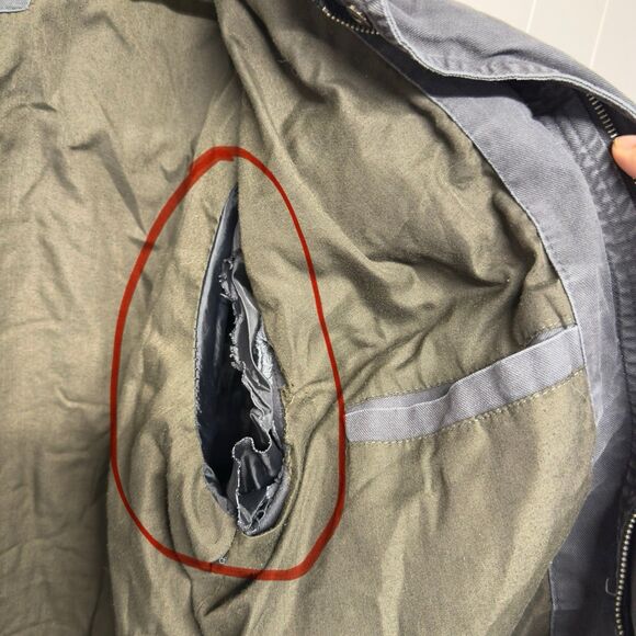 Wenven Military Style Button Snaps Full Zip Canvas Jacket Lined Gray Men XL GUC - Picture 8 of 12